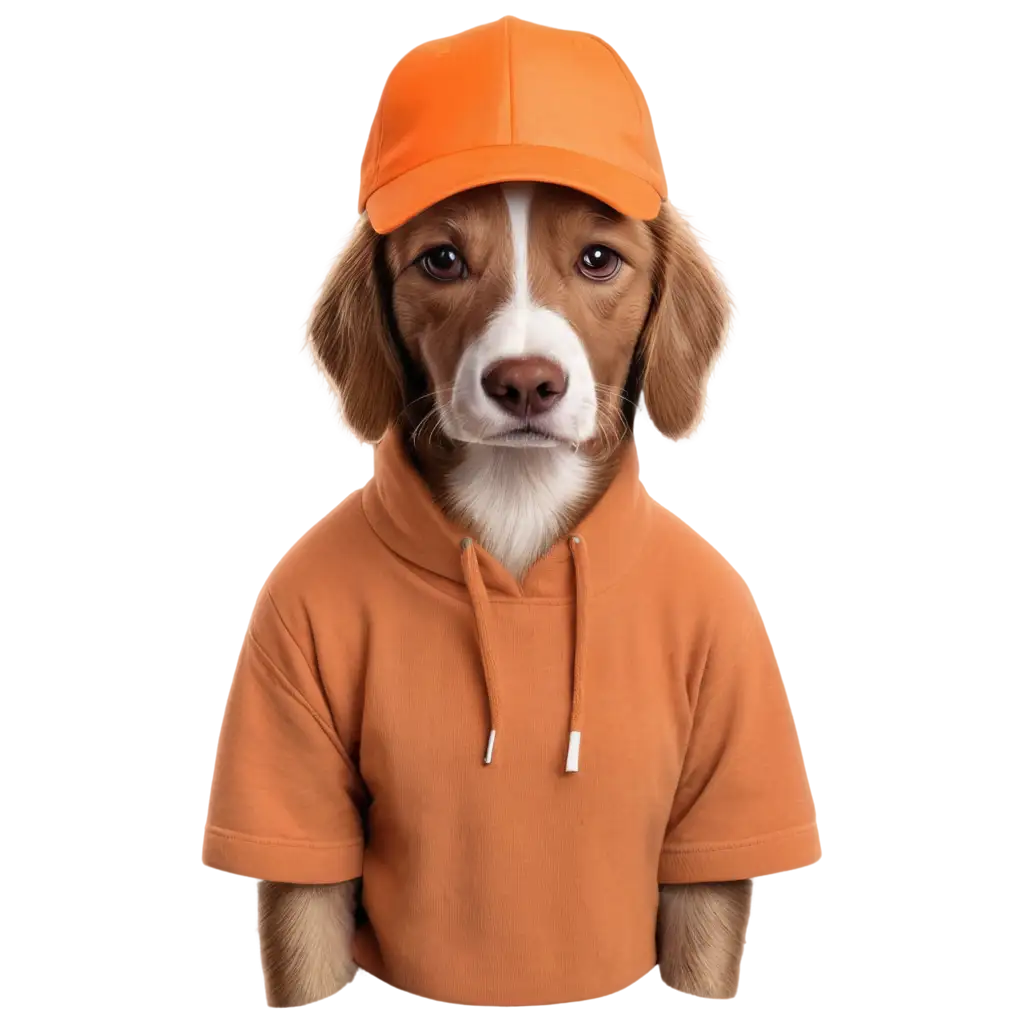 Realistic-Dog-in-Orange-Cap-PNG-Image-HighQuality-and-Versatile-Format-for-Your-Projects