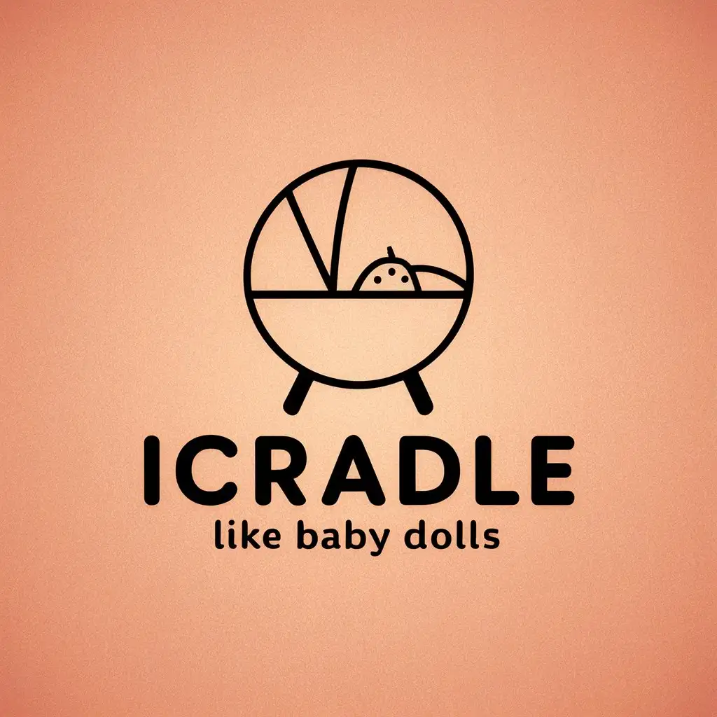 a vector logo design,with the text "iCradle like baby dolls", main symbol:iCradle,Moderate,be used in Home Family industry,clear background