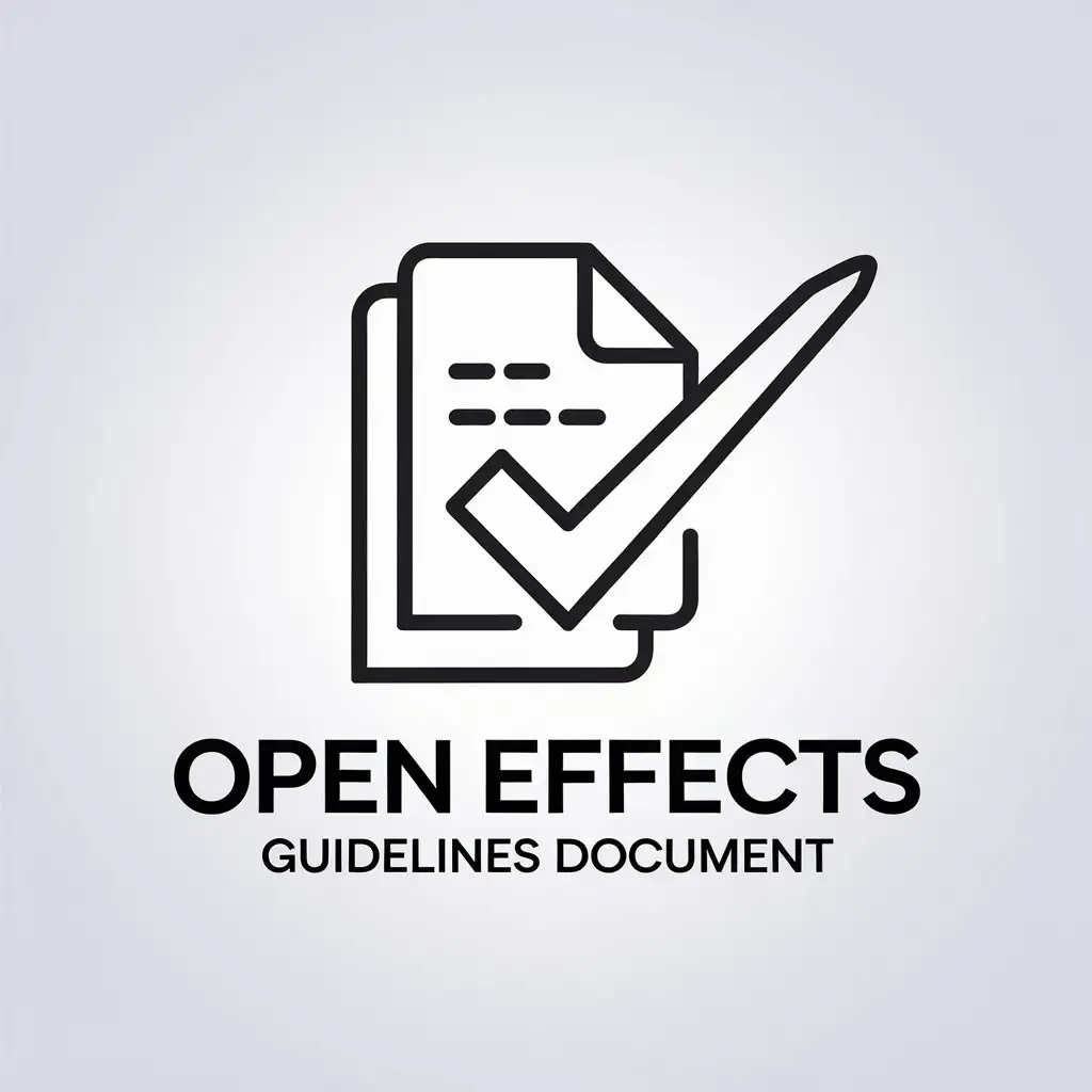 LOGO Design for Open Effects Guidelines Document Standard Document Symbol with Moderate Style and Clear Background