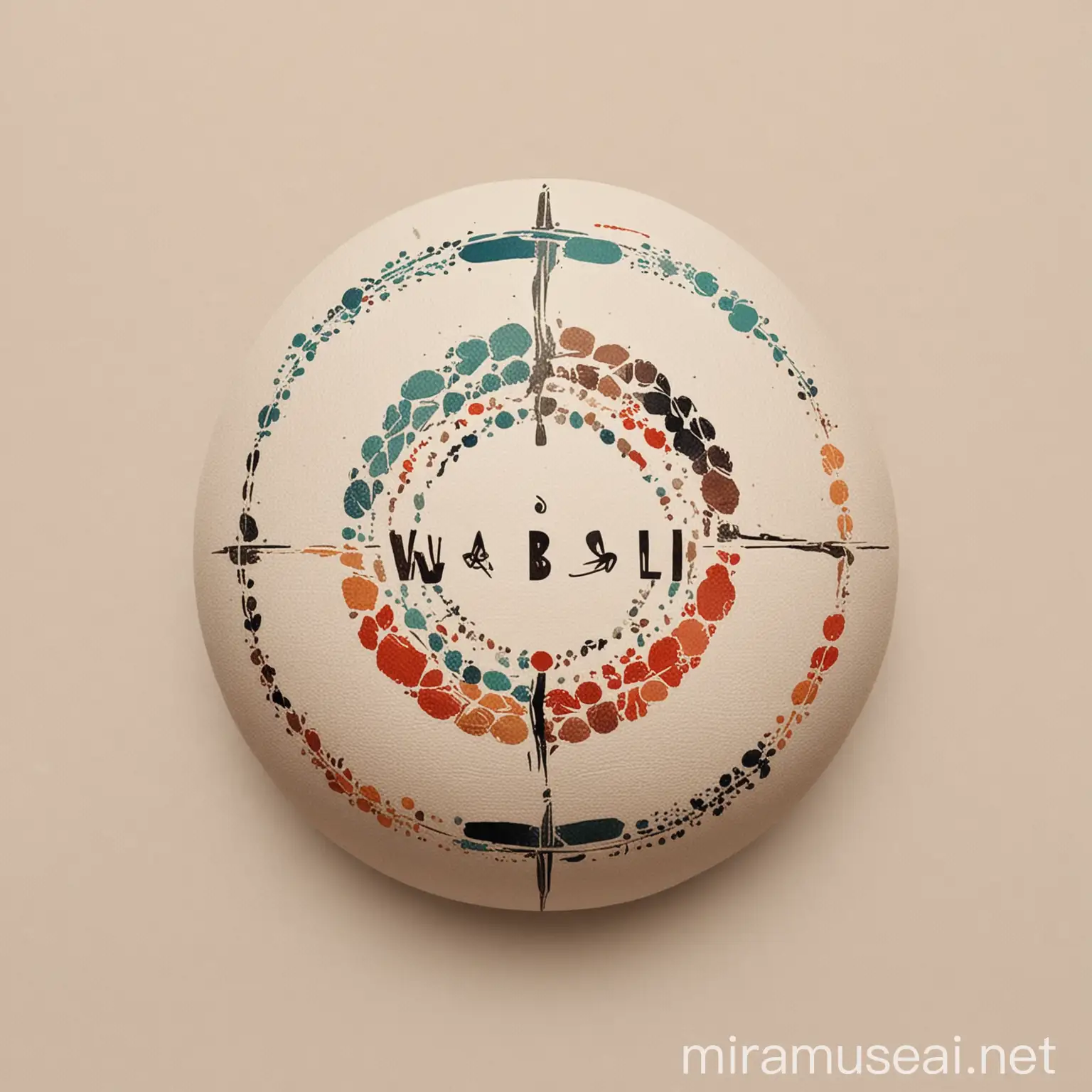 Minimalist Sphere Logo with Wabi Sabi Crack and Kenyan Textile Patterns