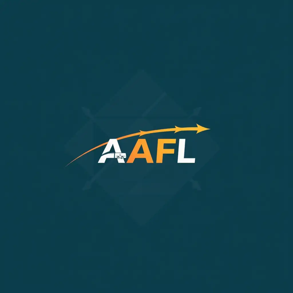 A sleek, minimalist logo for AAFL, a modern shipment delivery company, rendered in a vibrant, random style;  geometric shapes interwoven with flowing lines, evoking speed and precision, set against a deep teal background, conveying trust and efficiency, reflecting a futuristic yet reliable brand identity. a Van symbol must be in it