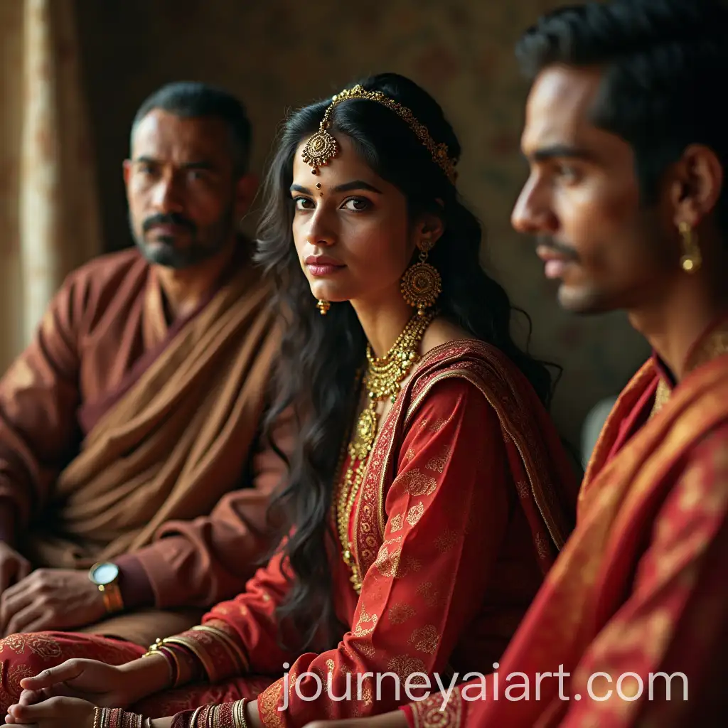 Indian-Princess-with-Royal-Parents-in-a-Regal-Setting