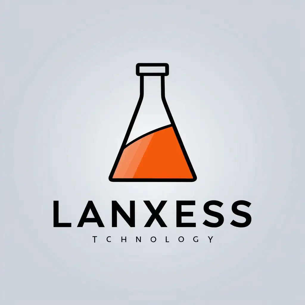 a vector logo design,with the text "LANXESS", main symbol:cone-shaped bottle,Moderate,be used in Technology industry,clear background