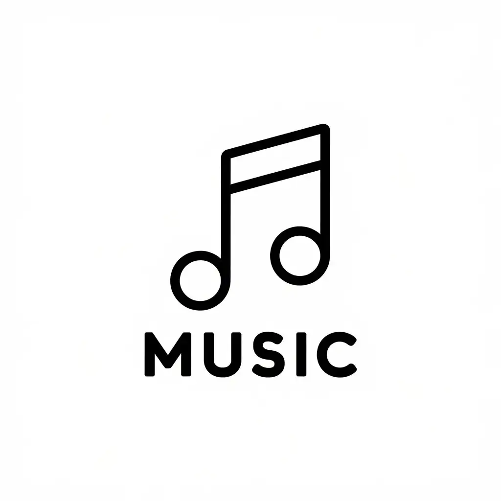 LOGO Design for MUSIC Minimalistic Vector with Clear Background