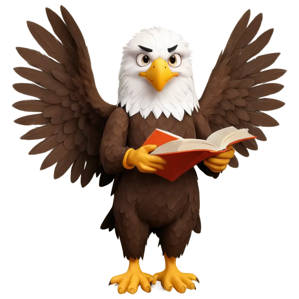 PNG-Image-of-an-Eagle-Reading-a-Book-Captivating-Visual-for-Educational-Content