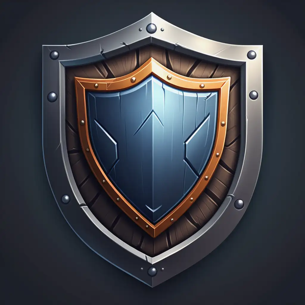 Desktop Game Icon Top Part of Shield with Cut Off Bottom