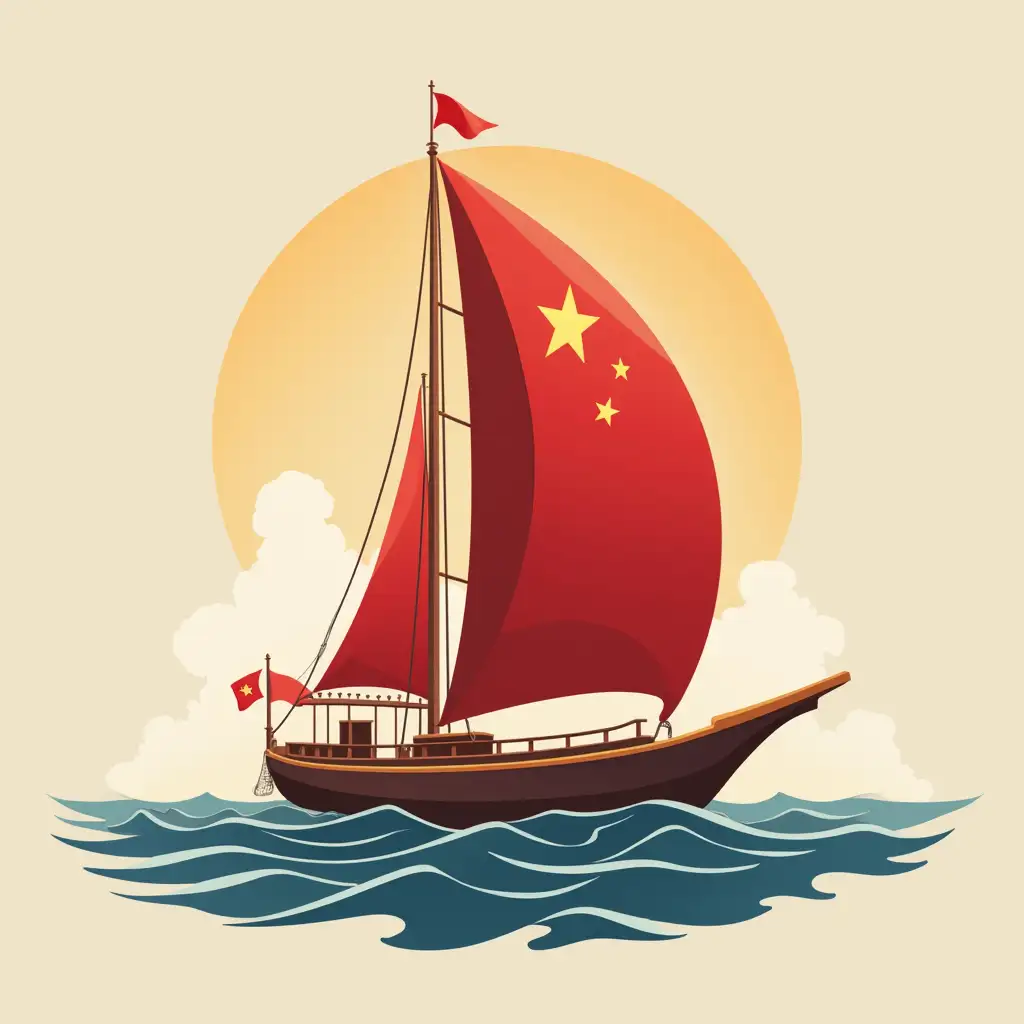 Communist-Party-Leadership-Logo-Featuring-Red-Sail-and-Financial-Technology