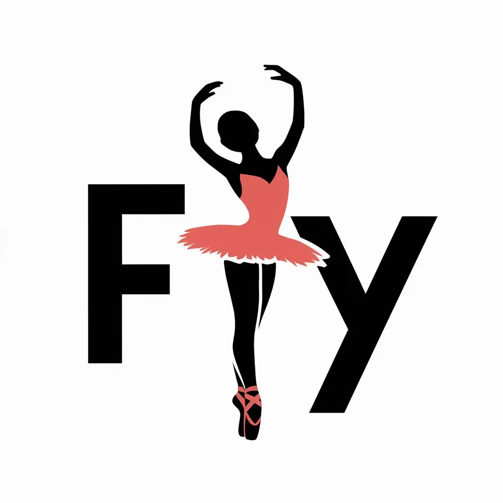 a vector logo design,with the text "Fly", main symbol:Ballerina,Moderate,clear background