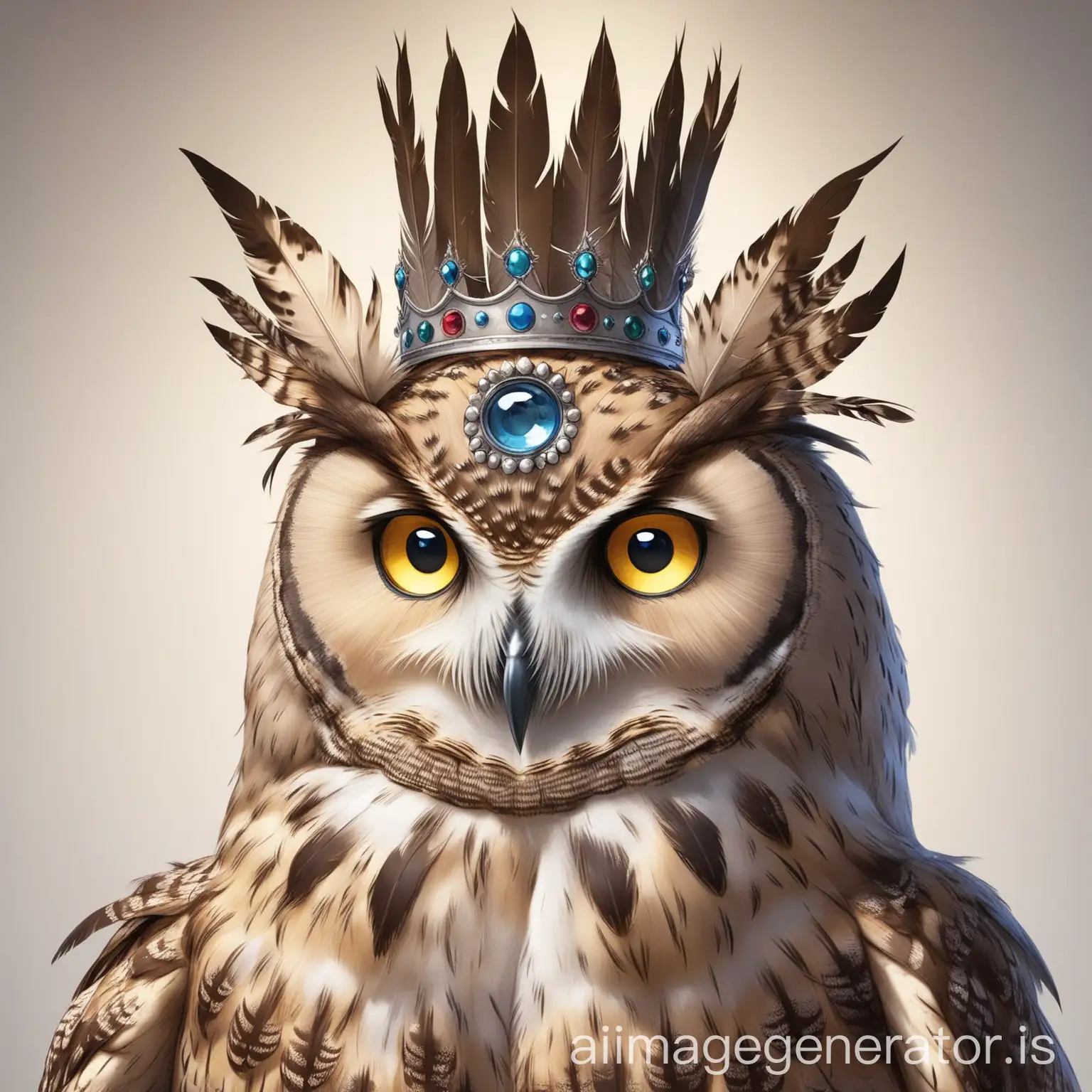 owl feather decorated crown