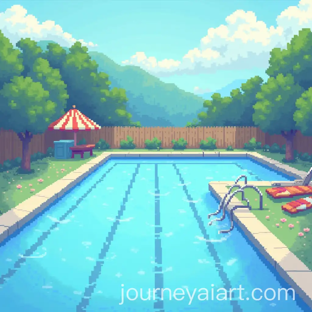 Pixel-Art-Swimming-Pool-Scene