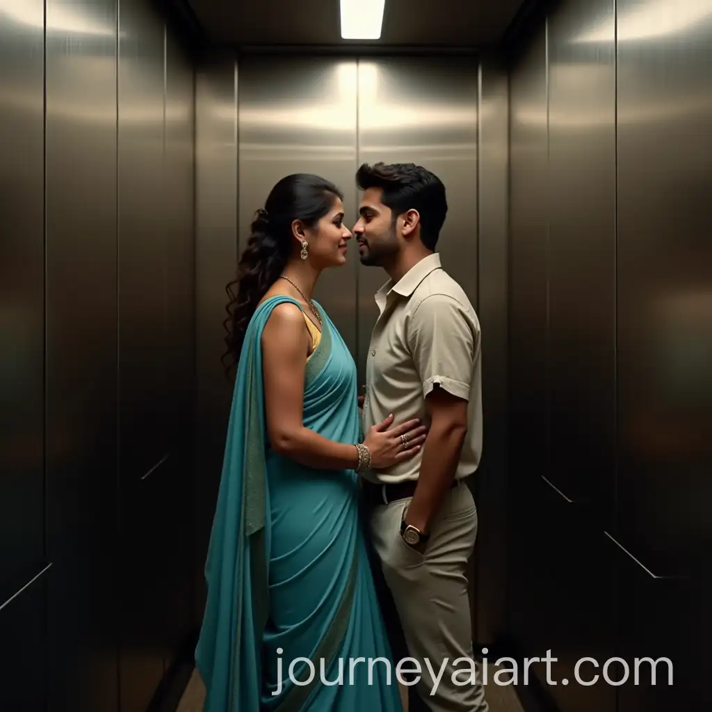 Romantic-Couple-in-Elevator-with-Intimate-Connection-in-South-Bombay