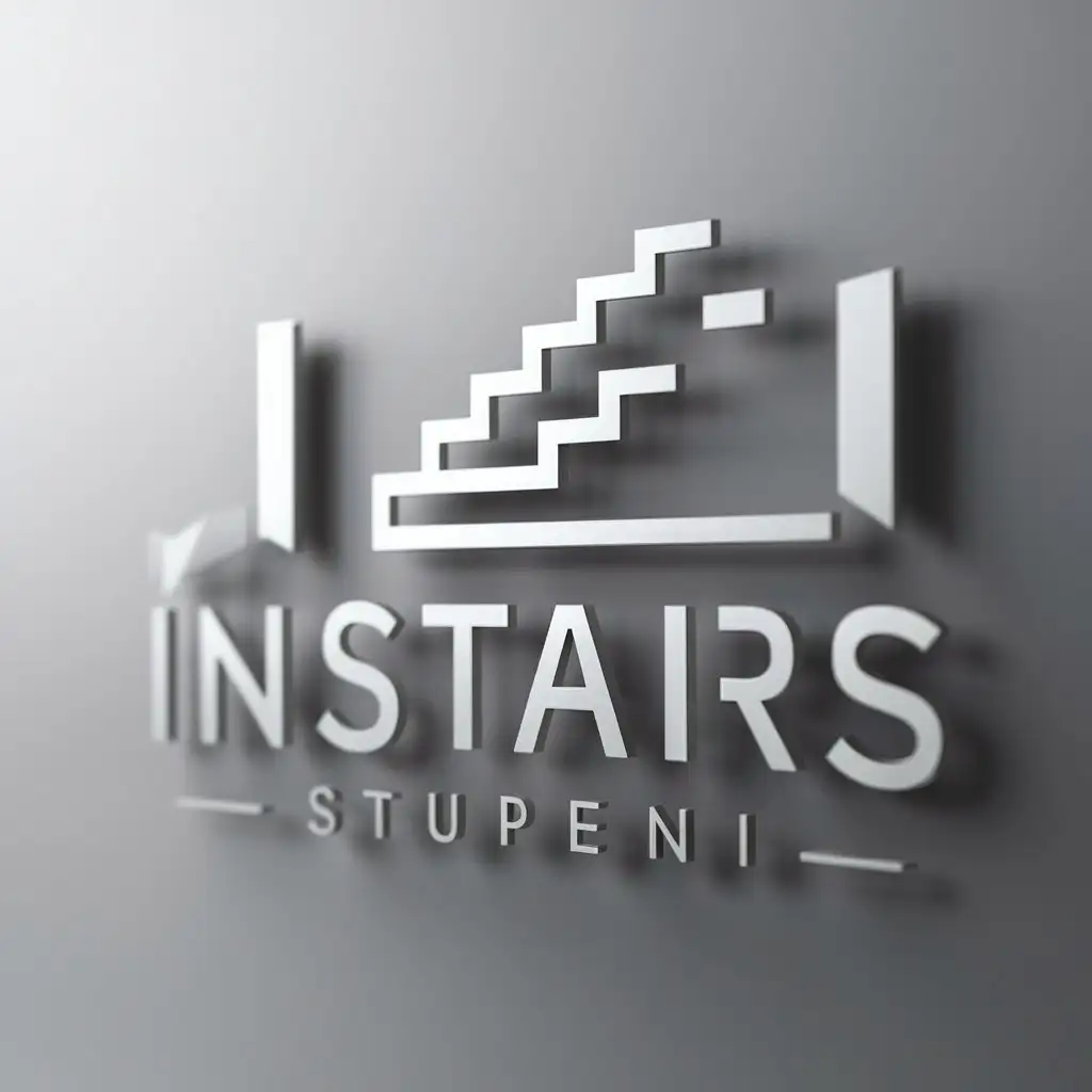 a logo design,with the text "Instairs", main symbol:Stupeni, stairs,Moderate,be used in Construction industry,clear background