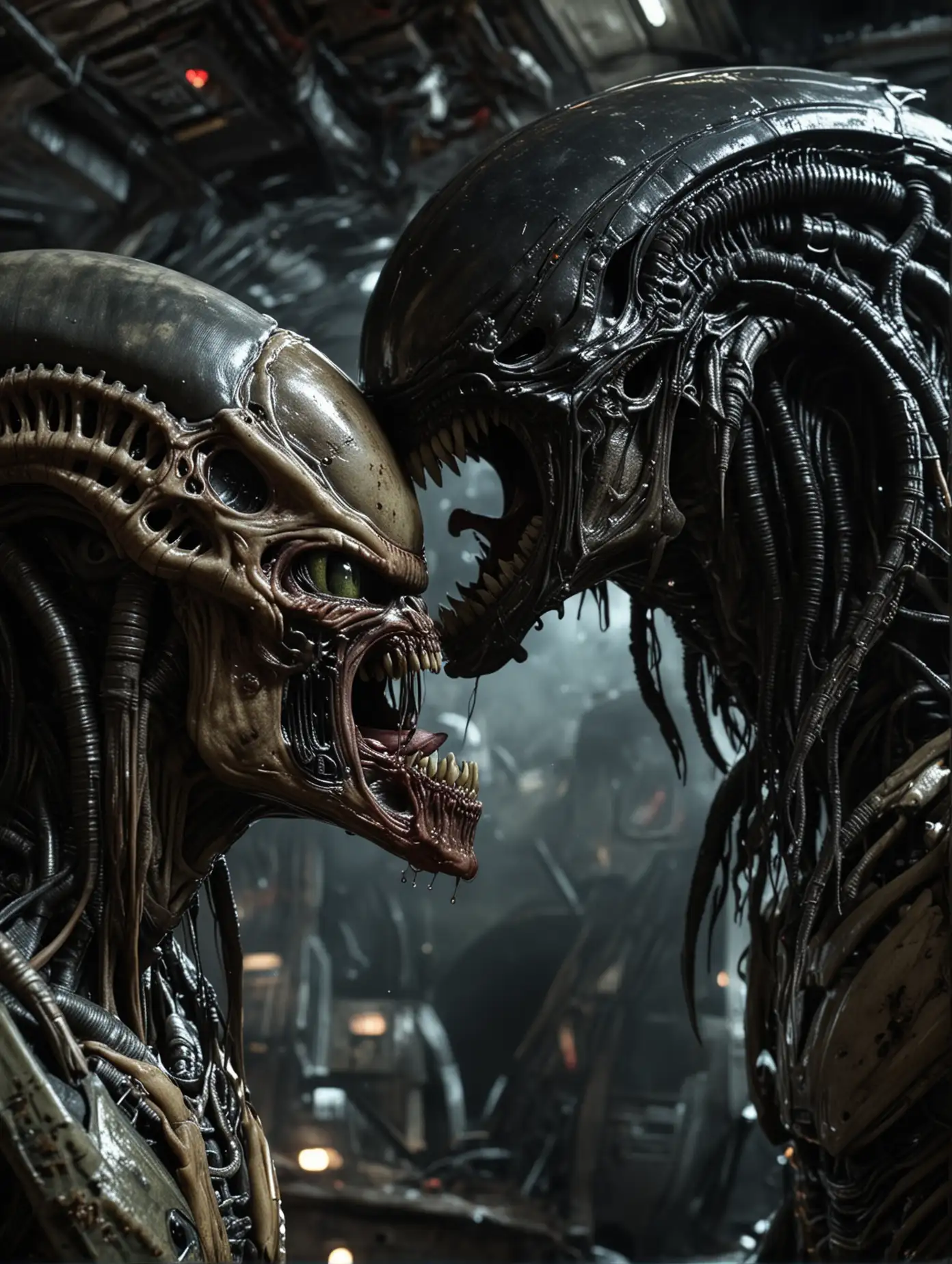 Xenomorph-and-Predator-FaceOff-in-Nostromo-Spaceship-Interior