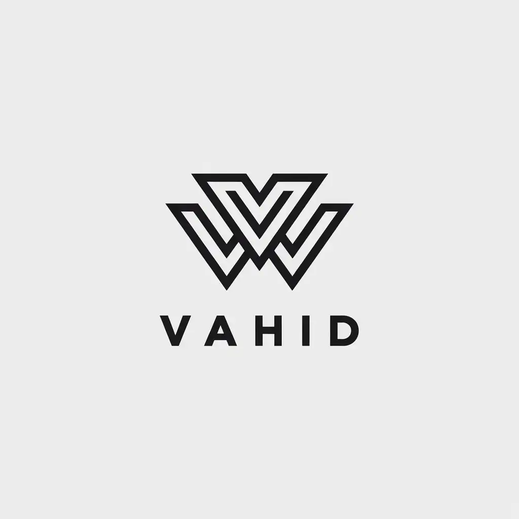 LOGO Design for Vahid Minimalistic Vector Logo with VA Symbol and Clear Background