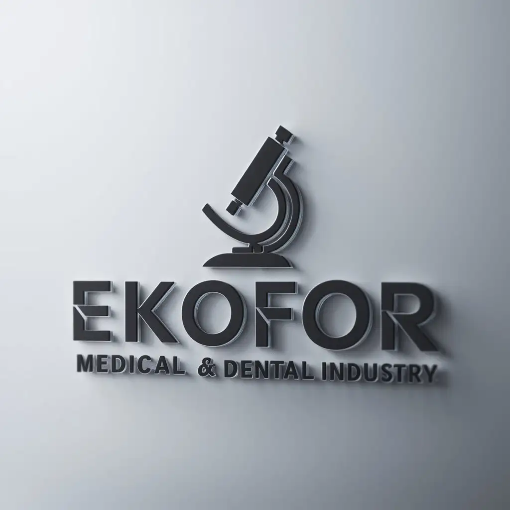 a logo design,with the text "ekofor", main symbol:microscope,Minimalistic,be used in Medical Dental industry,clear background