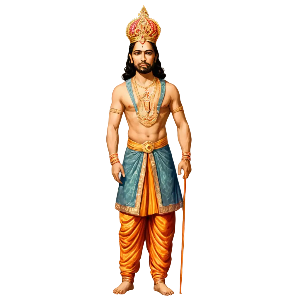 vector illustration of a Hindu king standing