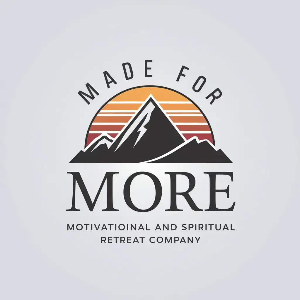 LOGO Design For Made For More Modern Look with Mountain and Sunset Motif