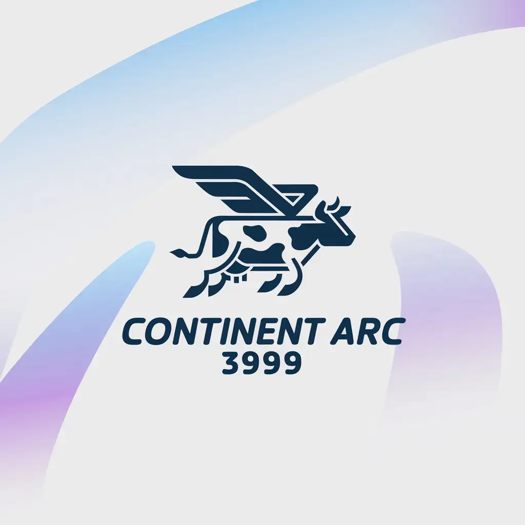 LOGO Design For Continent Arc 3999 Flying Cow Symbol in Minimalistic Style for Automotive Industry