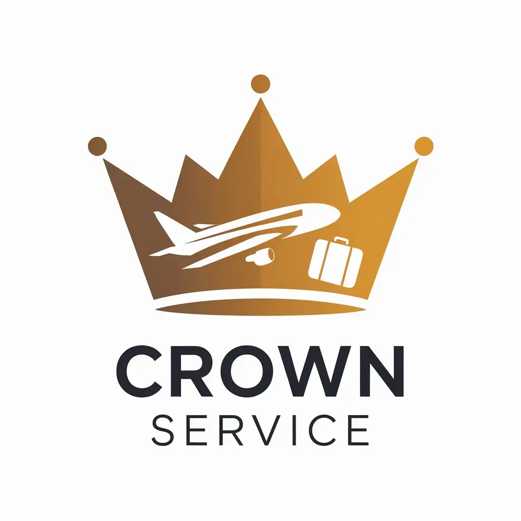 LOGO Design for Crown Service Crown Airplane and Suitcase Theme for Travel Industry