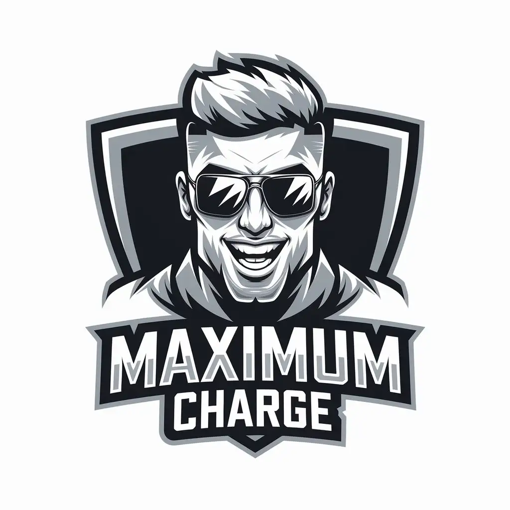 LOGO Design for Maximum Charge Vector Logo with Energetic Man Symbol in Sports Fitness Theme