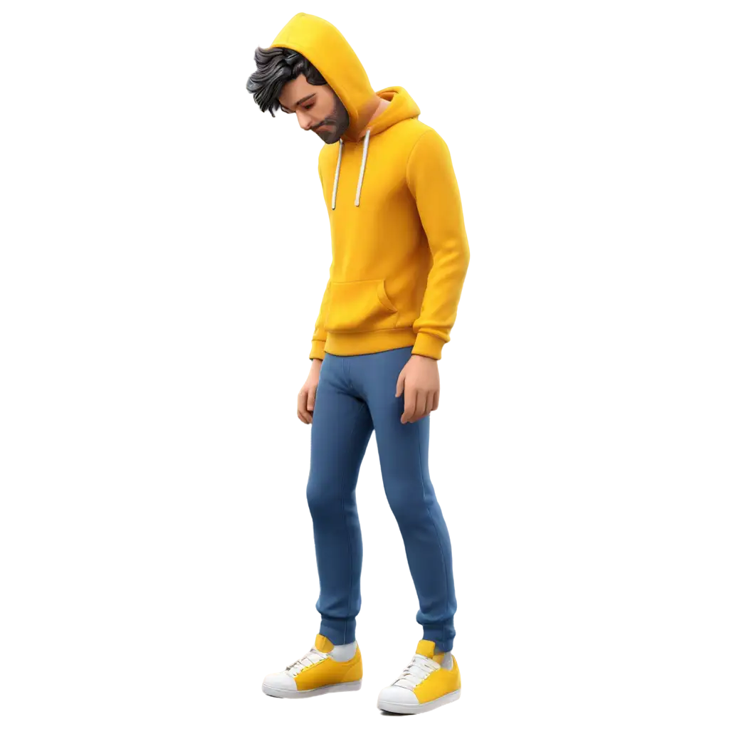 3D-PNG-Image-of-a-Motivationally-DrPNG-Image-Usage-Scenariosained-Man-in-Yellow-Hoodie-Stress-and-Fatigue-Depicted