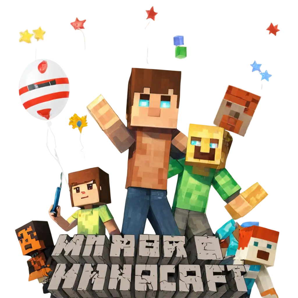 Minecraft-Characters-Inviting-to-EDUARDOs-6th-Birthday-PNG-Image-HighQuality-Graphic-for-Invitations-and-More