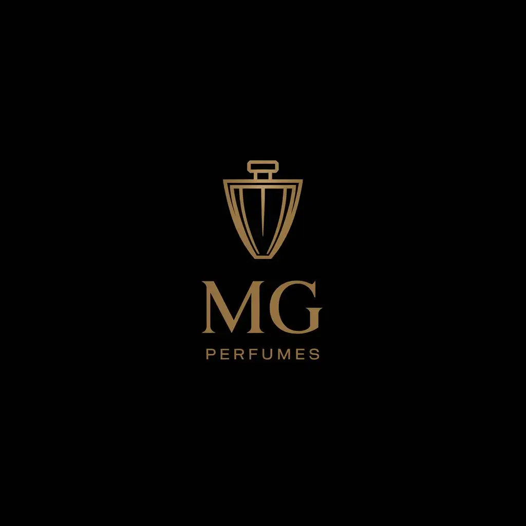 LOGO Design for MG Perfumes Elegant Golden Perfume Bottle with Minimalist Luxury Theme