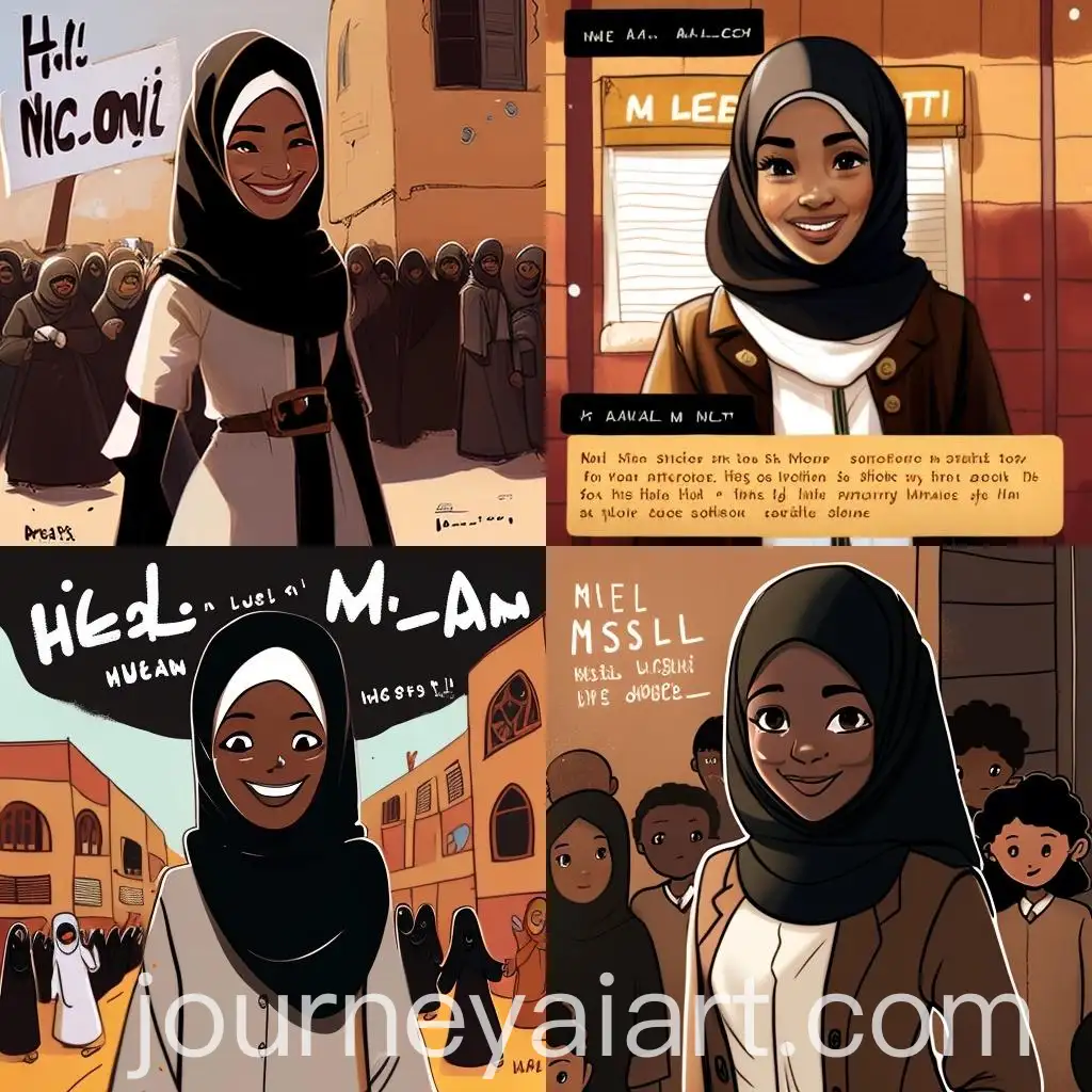 Hijabi-Muslim-Teacher-Waving-Hello-to-Saharan-Village-Pupils