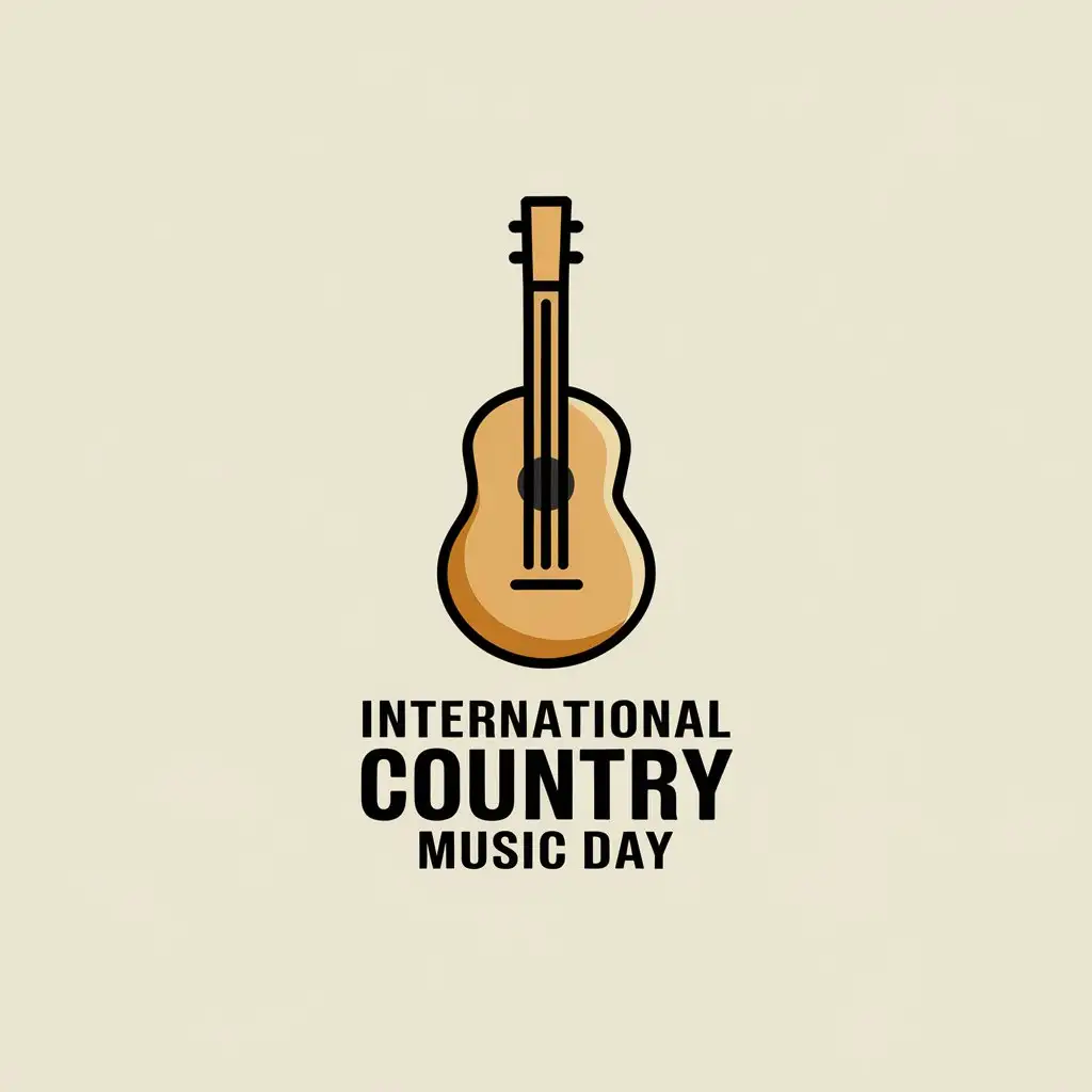 LOGO-Design-For-International-Country-Music-Day-Country-Guitar-Vector-Logo-with-Minimalistic-Design