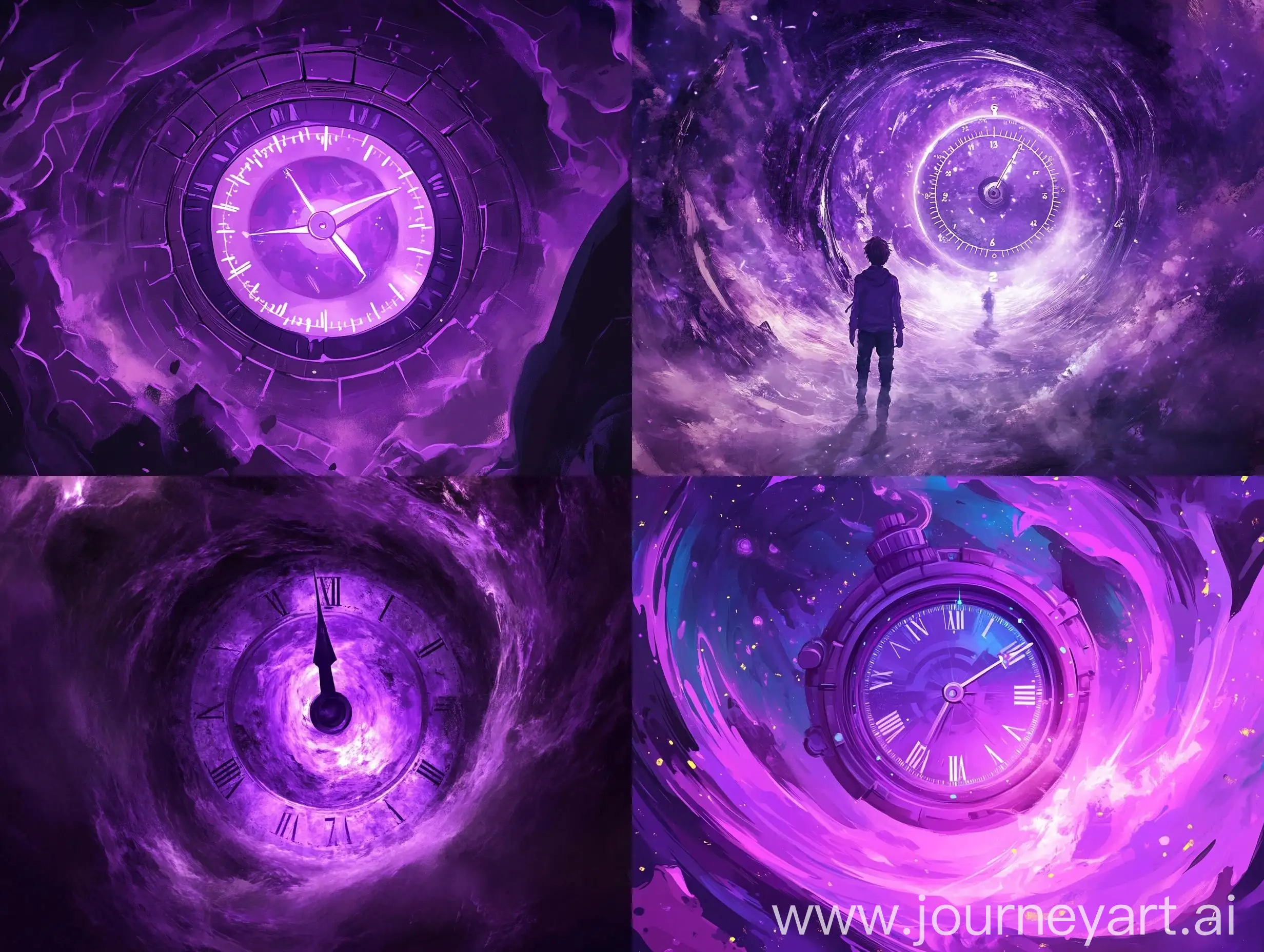 Time-Travel-Concept-with-Purple-Timer