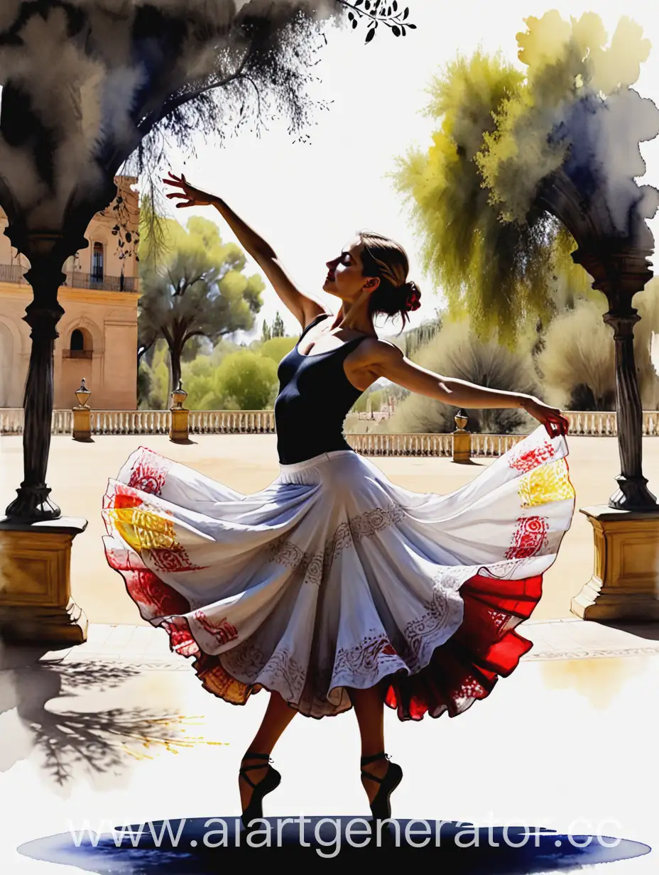 Spain, dance, Sevilla, woman, nature, ink, paints