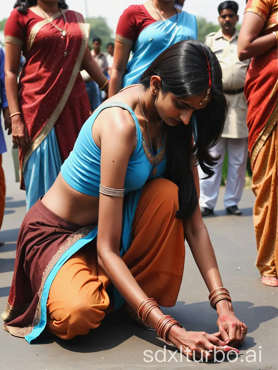 Indian-Women-Bent-Over-Traditional-Pottery-Making