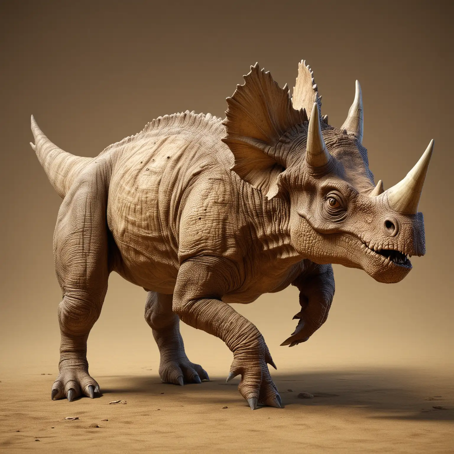 3D Triceratops Dinosaur Illustration for 85x11inch Page