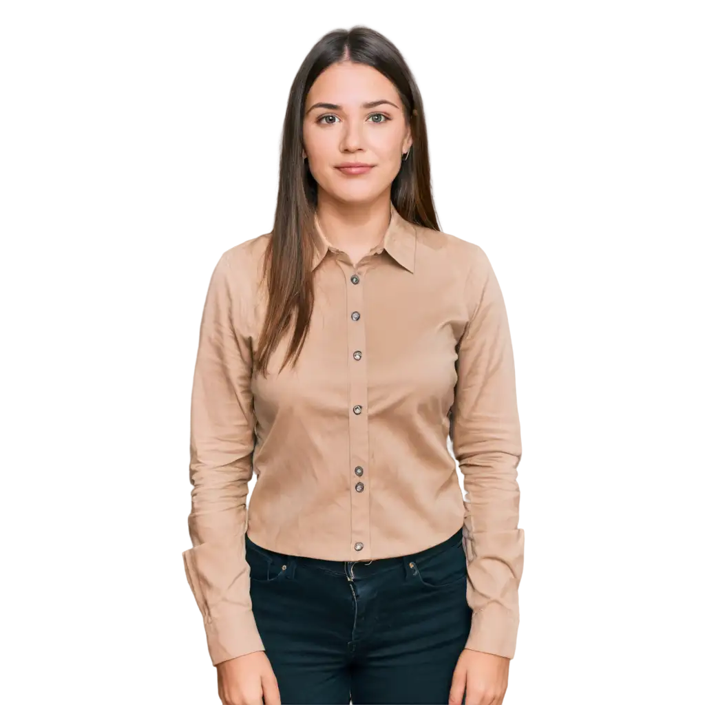 Professional-PNG-Portrait-American-Woman-28-Collared-Shirt-Photo-ID