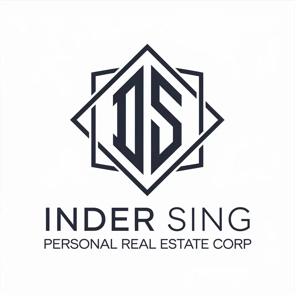 LOGO Design for Inder Sing Minimalist IS Initials with Geometric Frame and Modern Text for Real Estate Industry