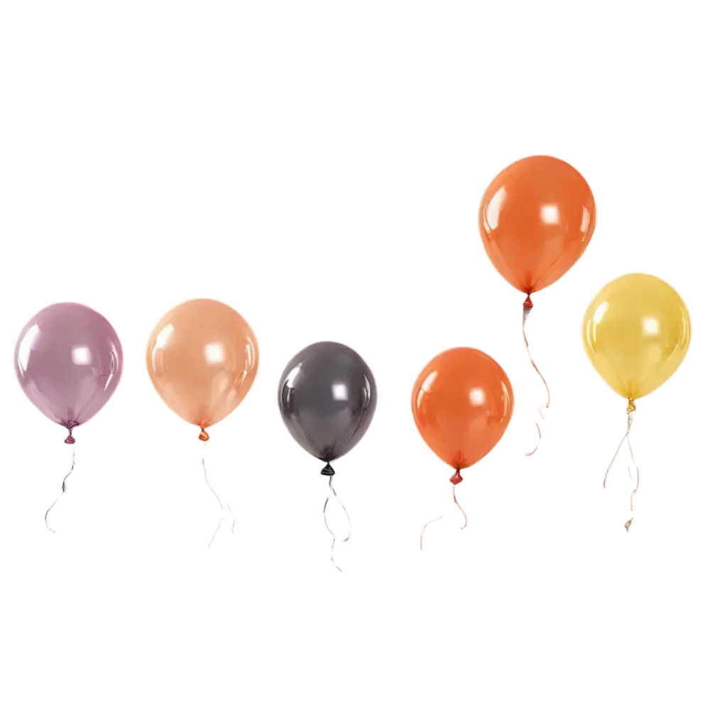 Bundle-of-Five-Glossy-Air-Balloons-PNG-for-Creative-and-Promotional-Use