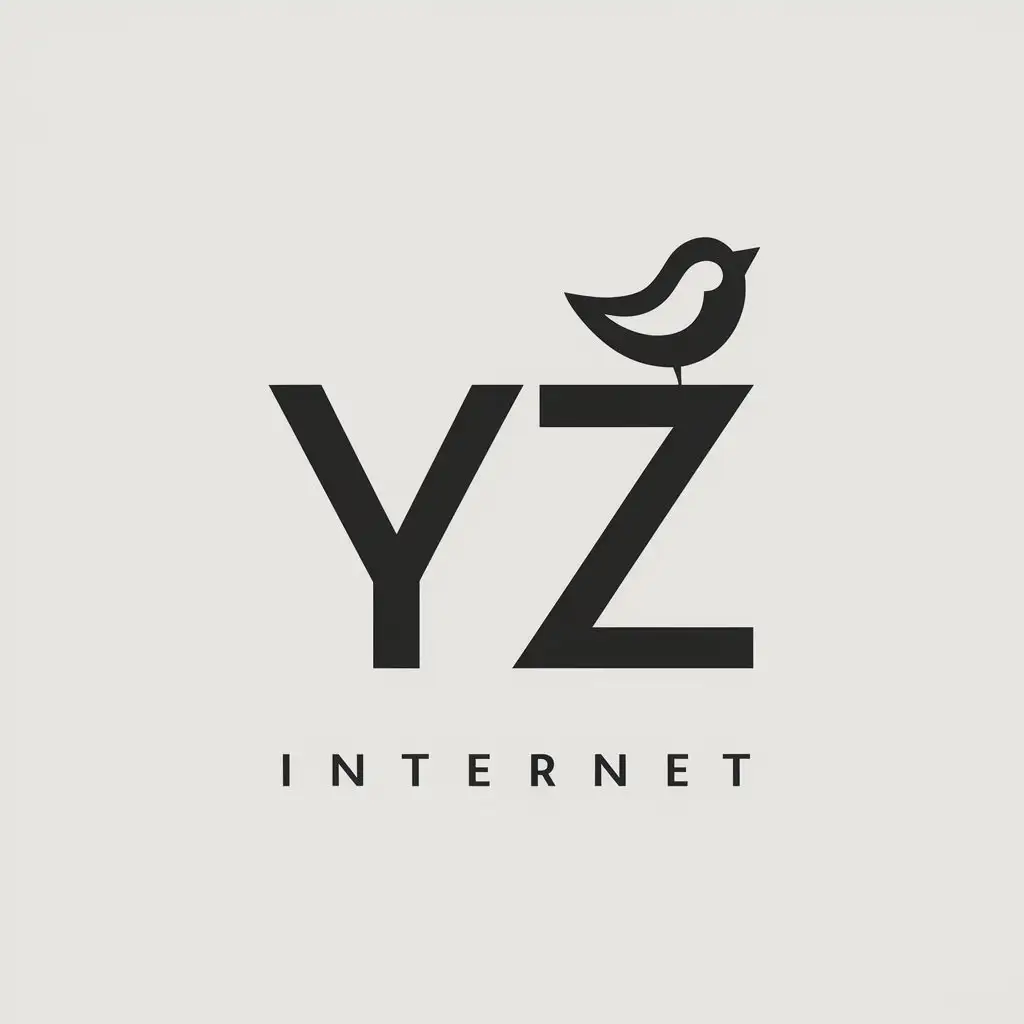 a vector logo design,with the text "yz", main symbol:small bird,Minimalistic,be used in Internet industry,clear background