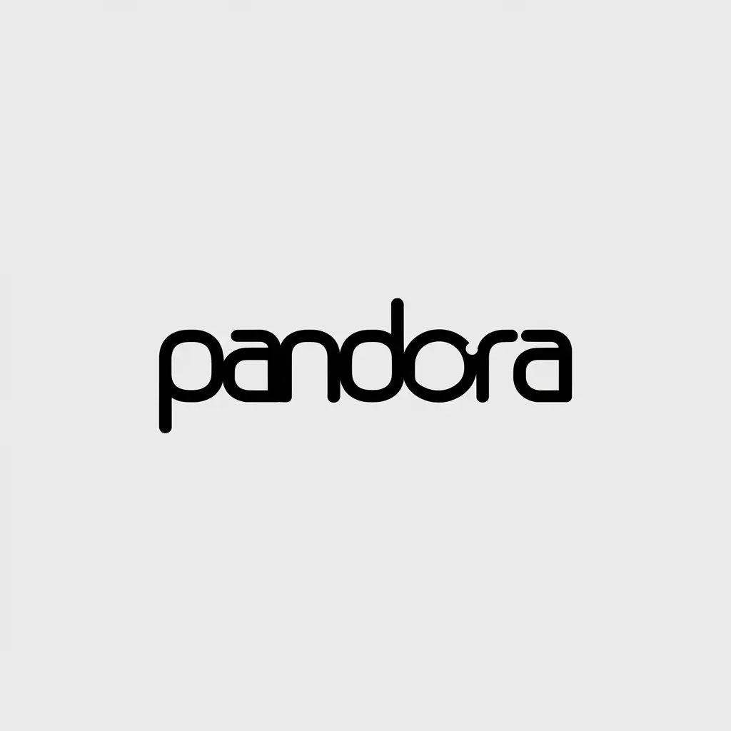 a vector logo design,with the text "Pandora", main symbol:As an inscription pandora,Minimalistic,be used in For blog industry,clear background