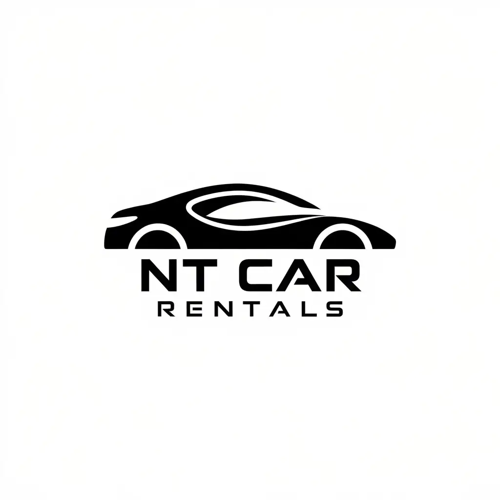 LOGO Design for NT Car Rentals Clean Premium Minimalistic Car Icon with No Wheels or Road