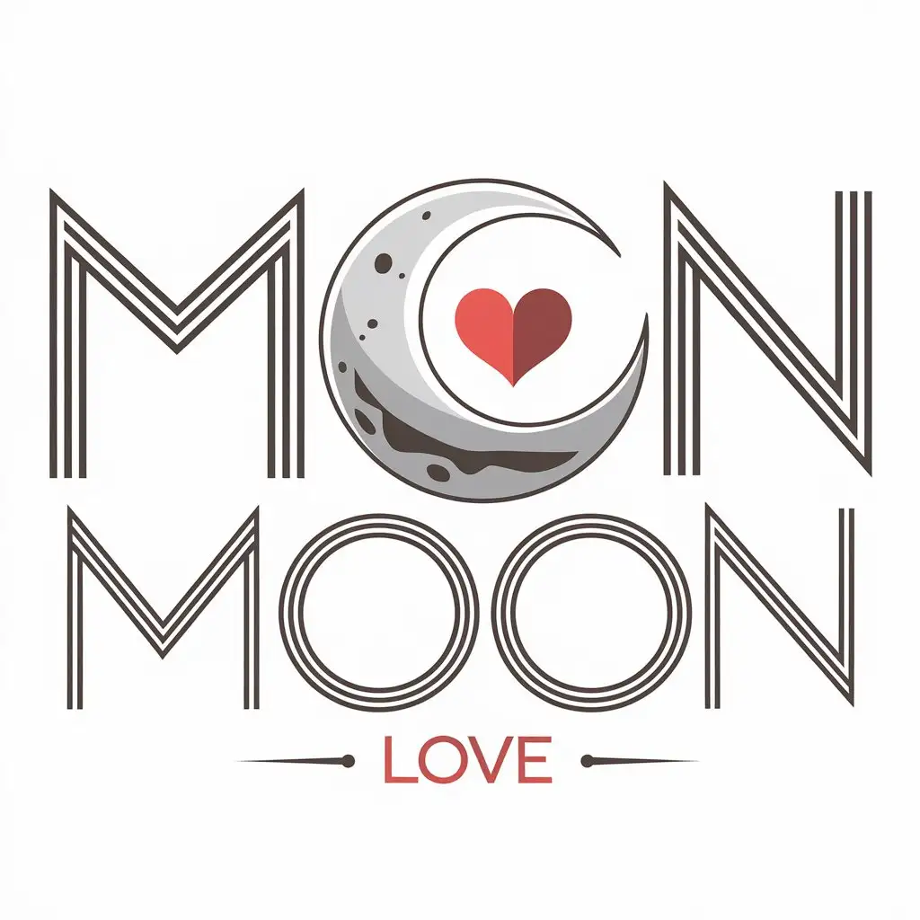 LOGO Design for Moon Love Elegant Moon and Heart Symbol for Restaurant Industry