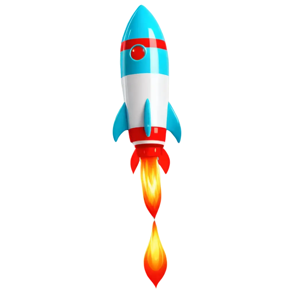 Cartoon-Rocket-PNG-A-HighQuality-White-Cyan-and-Red-Firetail-Image