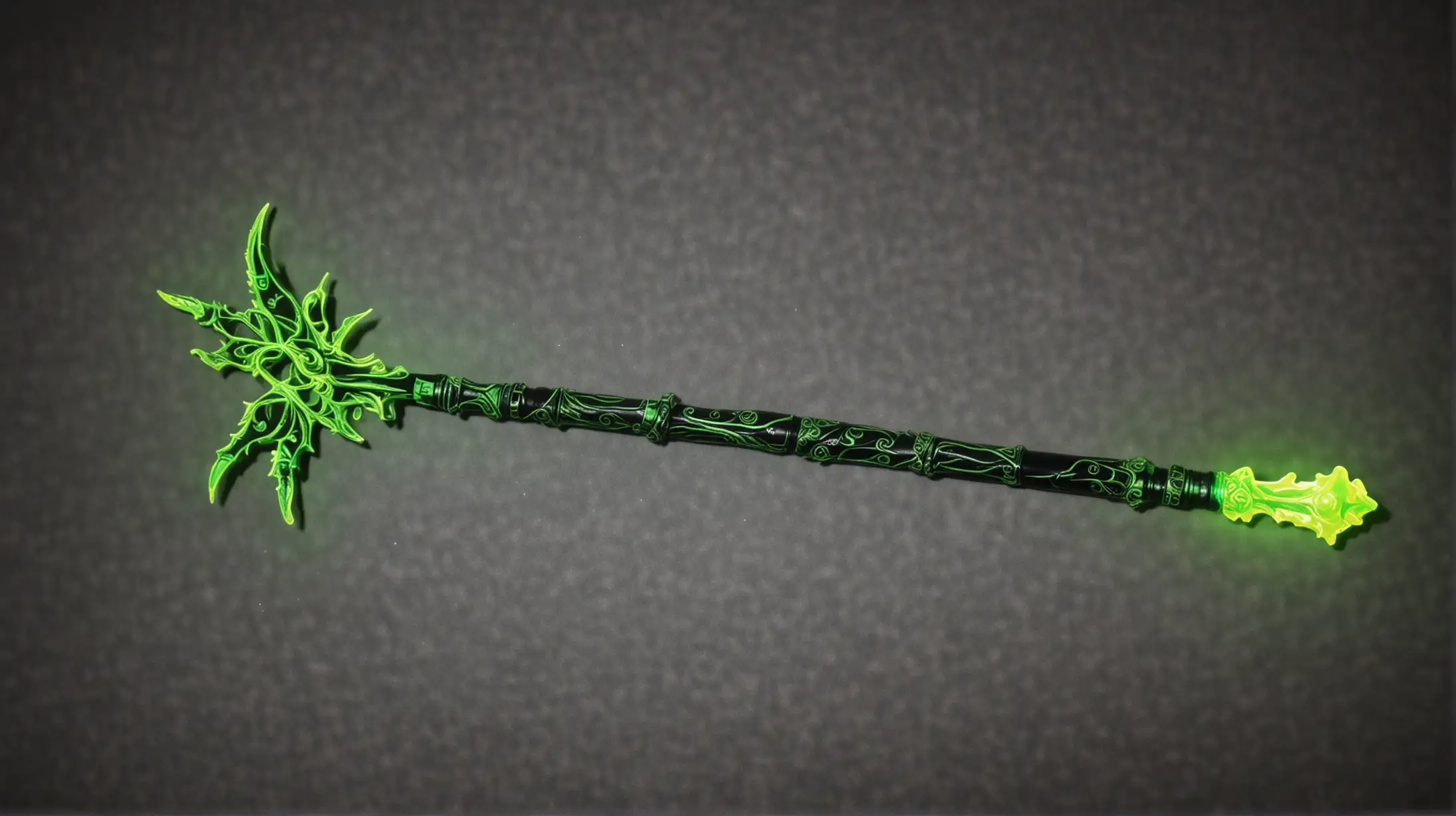 Short Magic DragonWand in GreenYellow Neon Colors