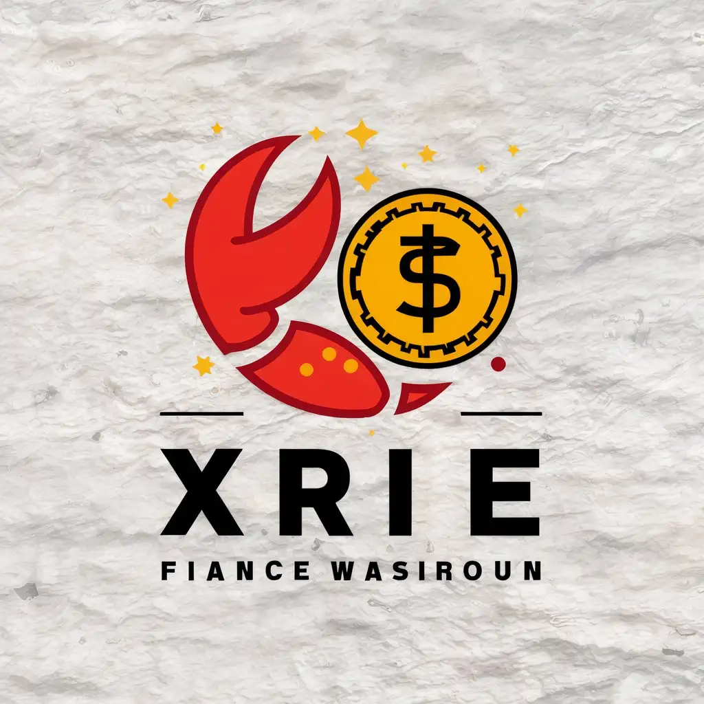 LOGO-Design-for-Xie-Crab-Claw-Symbol-in-Red-and-Gold-Coin-Theme