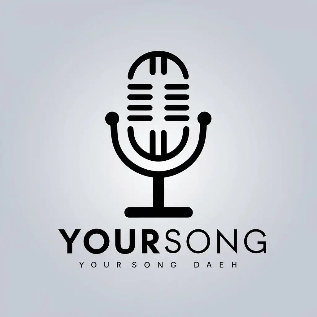 a vector logo design,with the text "YourSong", main symbol:Microphone stand,complex,be used in Music industry,clear background