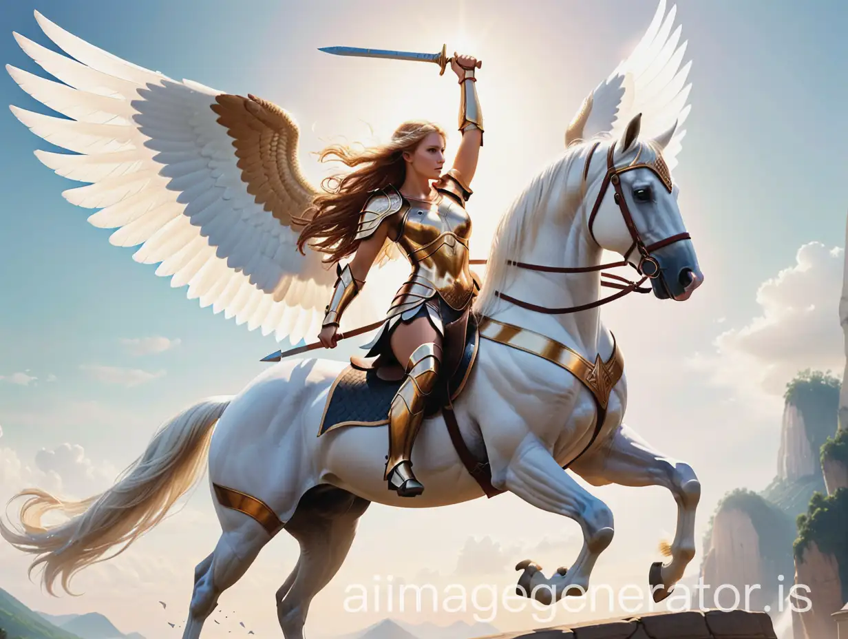 Valkyrie-Warrior-on-a-Rearing-White-Winged-Horse