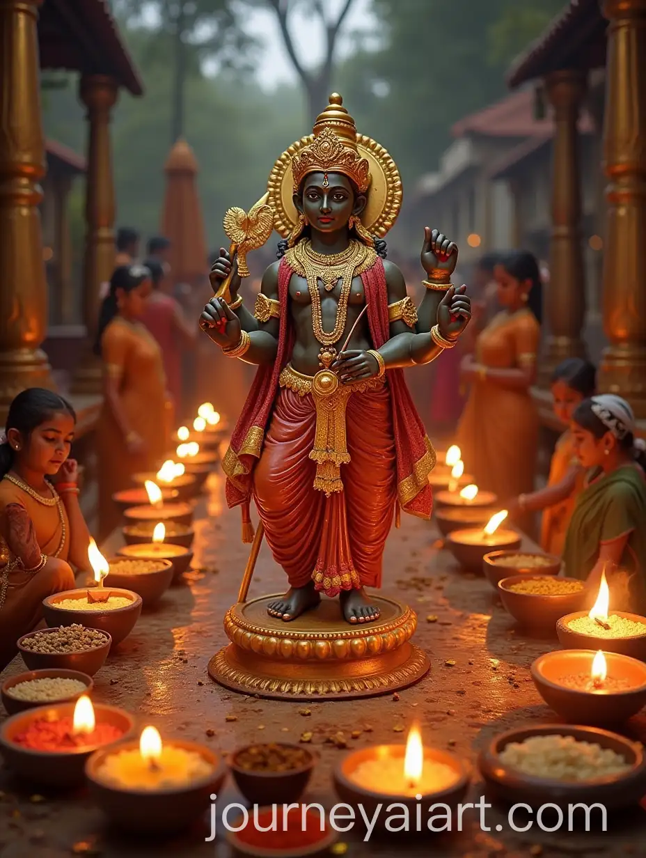 Devotees-Celebrating-Govardhan-Pooja-with-Colorful-Offerings