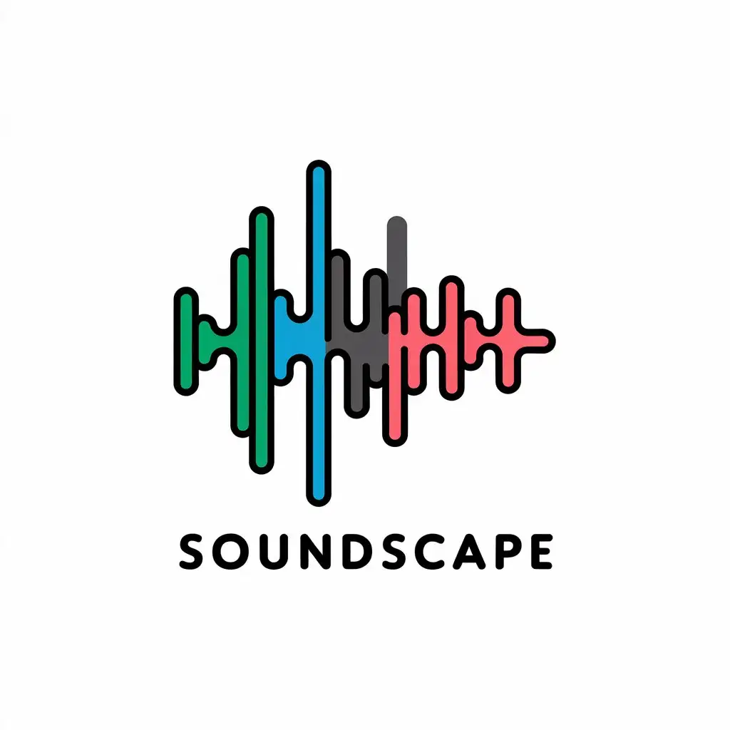 LOGO Design for SOUNDSCAPE Vector Design with Sound Waves and Entertainment Theme