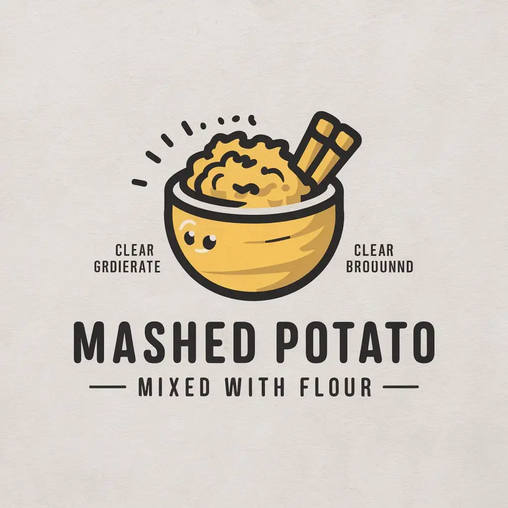 a vector logo design,with the text "mashed potato mixed with flour", main symbol:potatoes, strips,Moderate,be used in catering industry,clear background