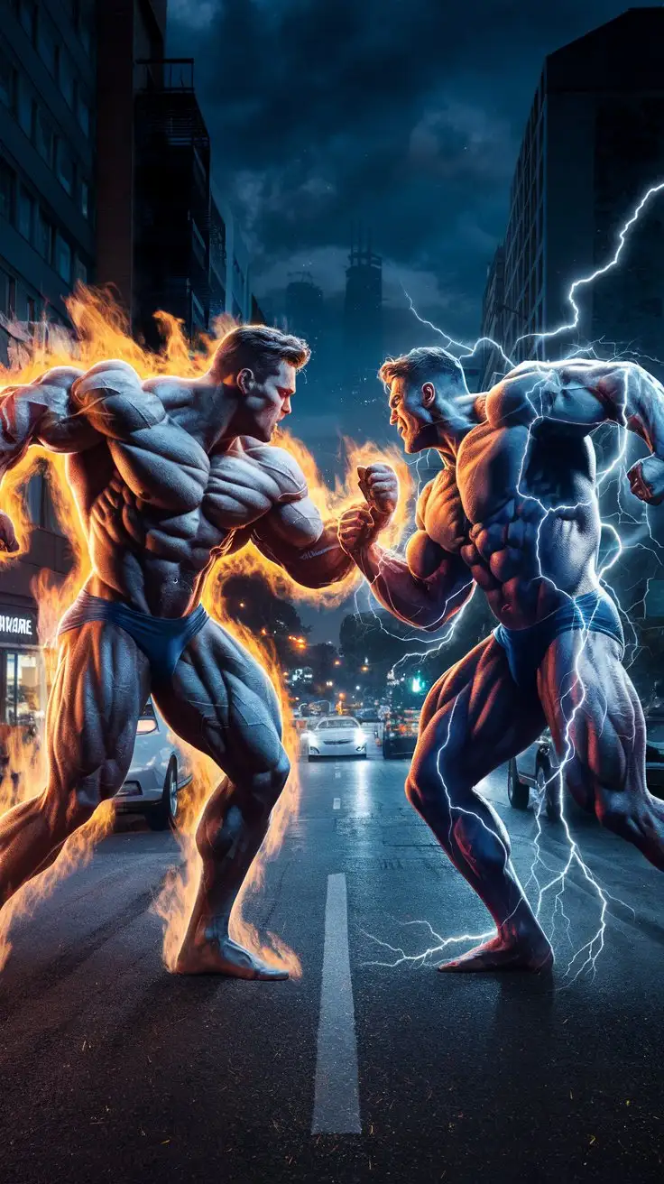 Superhuman-Bodybuilders-Battling-on-a-City-Street-at-Night