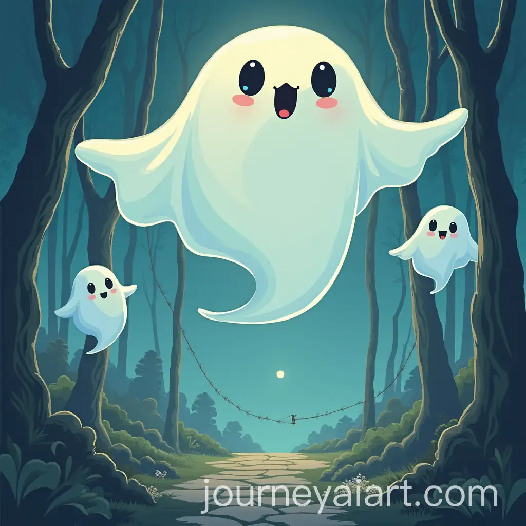 Cartoon-Ghosts-Flying-Towards-the-Viewer